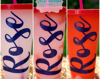 Personalized Name | 24 oz | Color Changing | Tumbler w/ matching lid and straw