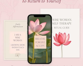 Pacote de Apoio à Menopausa: Ritual para Imprimir, Cartões de Afirmação, Papel de Parede para Celular (Download em PDF)