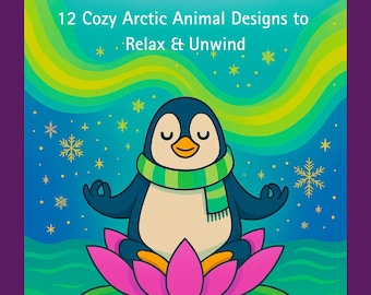 Livro de colorir Pinguins e Amigos | Animais Aconchegantes do Ártico (Download Digital)
