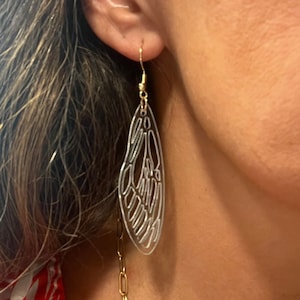 Clear Acrylic Cicada Wing Earrings