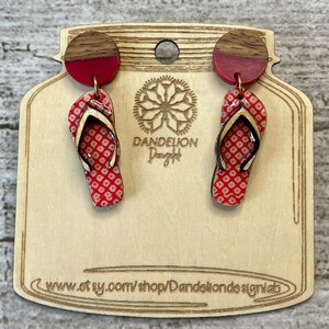 Flip flop earrings, sandal earrings, summer earrings, summer flip flop earrings, flip flop beach earrings