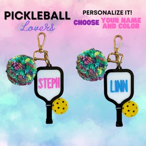 Pickleball bag tag,Pickleball keychain,Pickleball lover gift,Personalized Pickleball bag tag, Pickleball name keychain, Pickleball bag charm