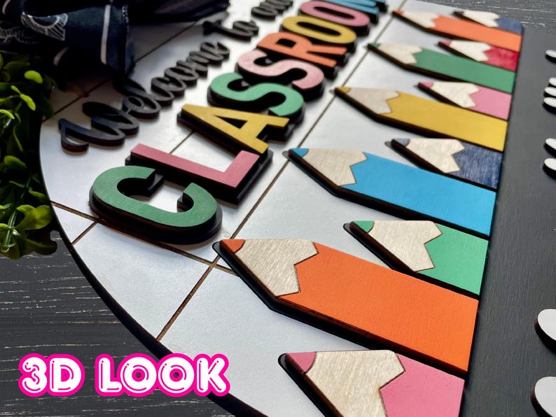 Interchangeable Teacher Classroom Sign: 3D Welcome Door Hanger - Etsy