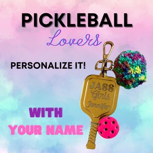 Pickleball bag tag,Pickleball keychain,Pickleball lover gift,Personalized Pickleball bag tag, Pickleball name keychain, Pickleball bag charm