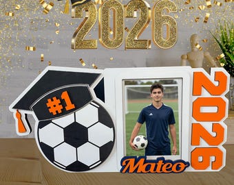 Personalized Soccer Senior Picture Frame: Custom Team Colors