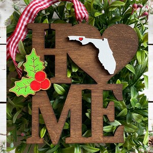 Custom State Christmas Ornament: Baltic Birch Home Decor