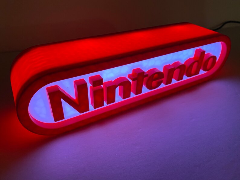 Nintendo LED Sign Custom 3D Collectors Sign Nightlight image 6