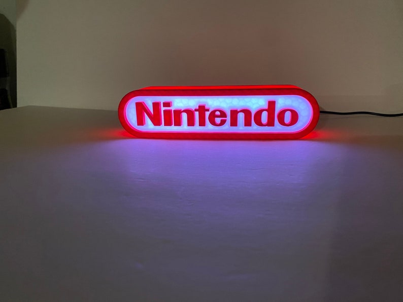 Nintendo LED Sign Custom 3D Collectors Sign Nightlight image 2