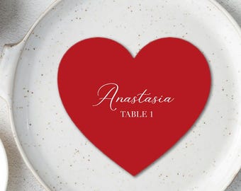 Heart place cards, seating cards for weddings and events, party decor