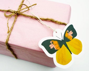 Butterfly Gift Tags, Set of 8 die cut gift tags