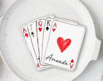 Playing cards place cards, seating cards for weddings and events, party decor