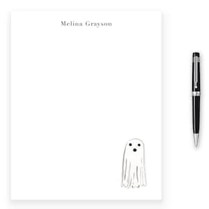 Personalized Ghost Notepad, Custom Ghost Stationery, Spooky Gifts, 50 sheets