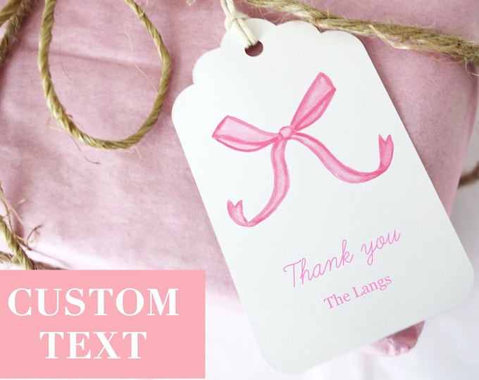 Pink Bow Die Cut Gift Tags Baby Shower Gift Tags Girly Gift Etsy