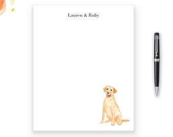 Personalisierter Gelber Labrador Hund Notizblock, 50 Blatt, Individuelles Labrador Retriever Briefpapier
