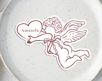 Personalized Cherub Place Cards, Wedding Event Table Decor