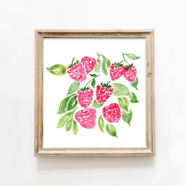 Raspberries Art Etsy