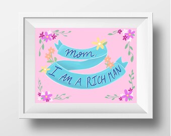 Inspirational home decor art prints poster girl power quote 90s retro pink
