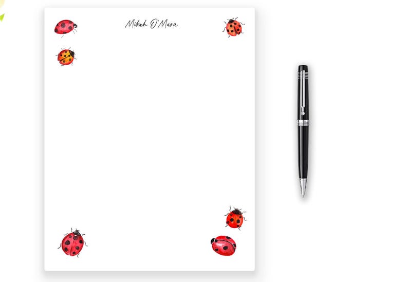 Ladybug Note Paper Personalized Ladybug Notepad, 50 Sheets, Custom Ladybug Stationery - Etsy