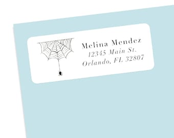 Spiderweb Address Label Stickers, Custom Spider Labels, 30 stickers per sheet