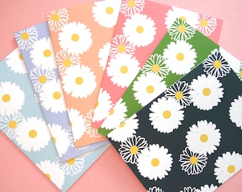 Daisy Notecard and Envelope, Floral Greeting Card, Daisy Stationery, Blank Interior, Floral Stationery