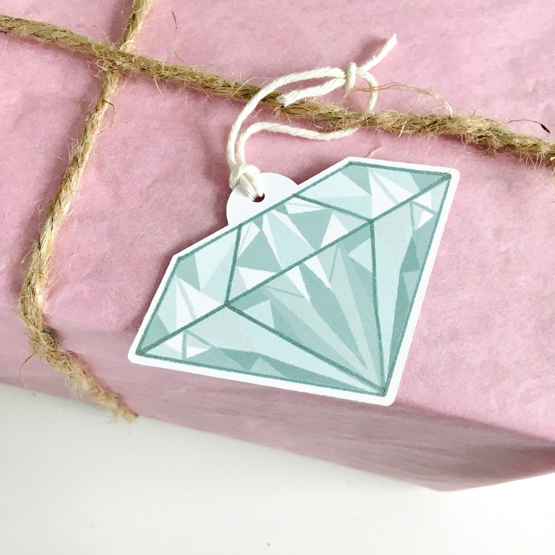 Diamond Gift Tags, Set of 8 Die Cut Gift Tags With Twine Included Etsy