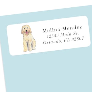Labradoodle-adreslabelstickers, envelopstickers, aangepaste lab-adreslabels, gepersonaliseerde adreslabels voor honden