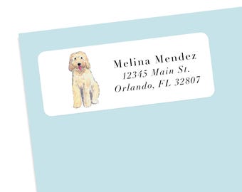 Labradoodle address label stickers, envelope stickers, custom lab address labels, personalized dog address labels