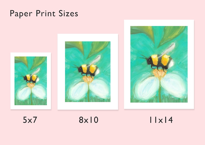 Insect Canvas Art Colorful Canvas Art Bee Wall Art Bumblebee Print Children/'s Room Art Animal Art Print Colorful Bumblebee