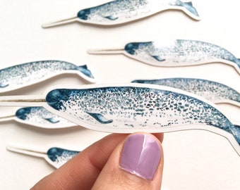 Narwhal Stickers, Waterproof Vinyl Stickers