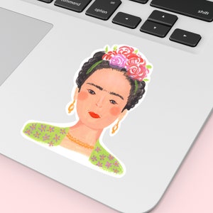 Frida Vinyl Sticker, Frida Laptop Decal, Feminist Icon, best friend gift, cute stickers