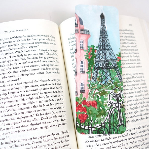Paris Eiffel Tower Bookmark,  2.5 x 7 inch bookmark