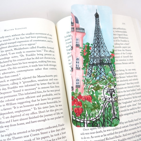 Paris Eiffel Tower Bookmark,  2.5 x 7 inch bookmark