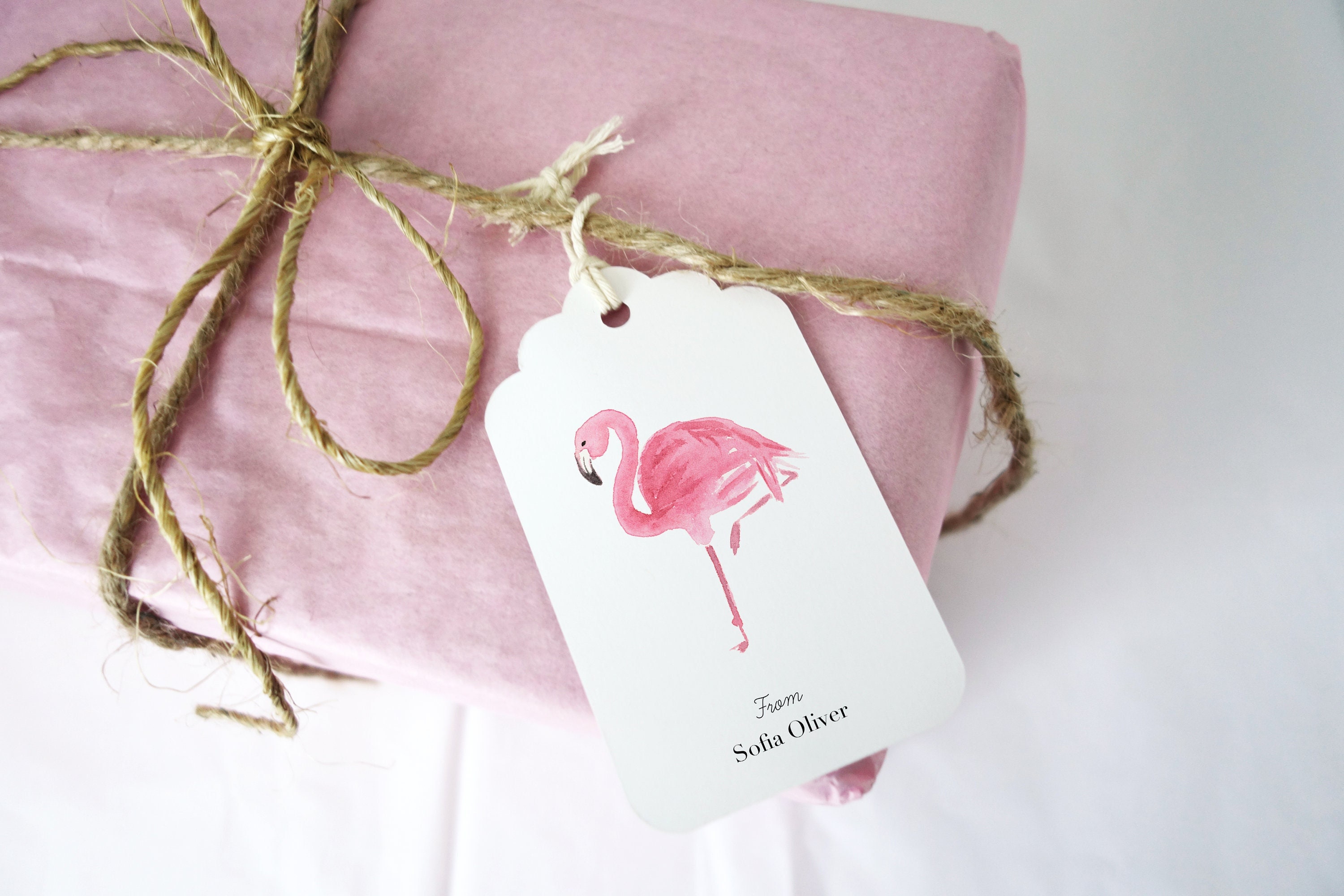 Flamingo Personalized Gift Tags Set of 12 Personalized - Etsy