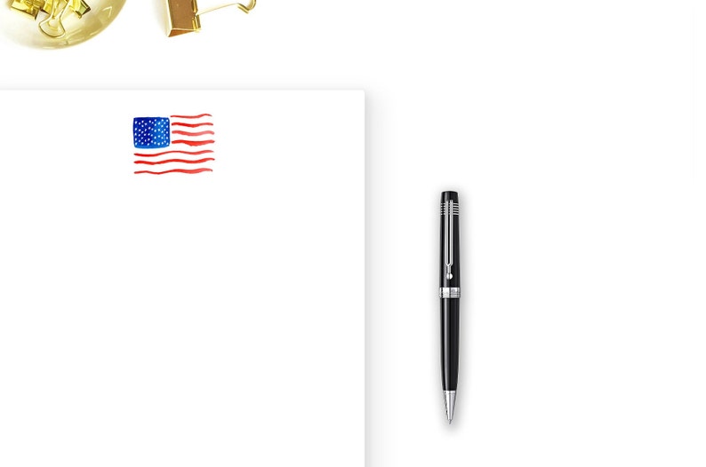 American Flag Notepad, Personalized Stationery, 50 Sheets - Etsy