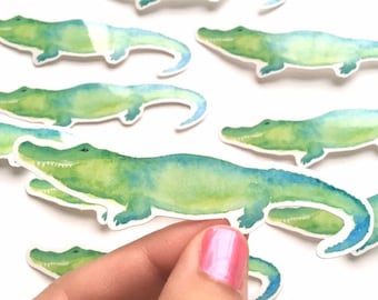 Alligatorstickers, dierenvriendstickers, Florida gatorstickers, oceaanstickers, natuurstickers, Florida vinylstickers, reptielensticker