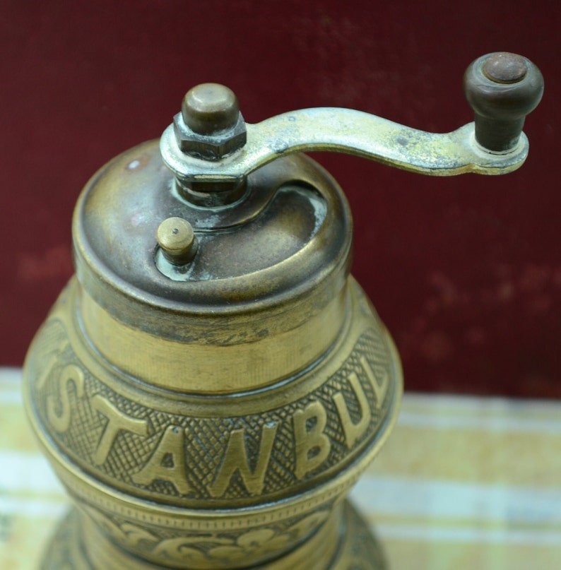 Vintage Turkish Coffee Grinder.mini Brass Coffee Mill.sozen Manual Coffee Mill.traditional Style