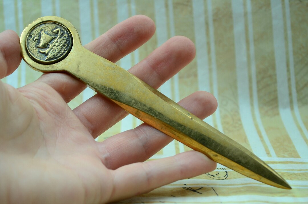 Vintage Brass Letter Opener.greek Letter Opener.trireme Etsy