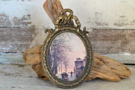 Vintage Photo Frame Brass From Italy Mini - Vintage Brass Hanging Picture Frame Vintage Photo Frame Brass From Italy Mini - Vintage Brass Hanging Picture Frame