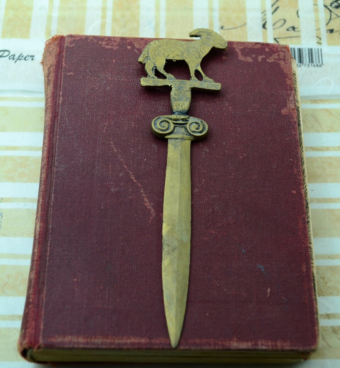 Vintage Letter Opener.brass Letter Opener.greek Letter Opener.ram