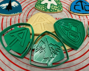 Cortadores de galletas con la impresión de Trail Sheild: Appalachain, Pacific Crest, Continental Divide