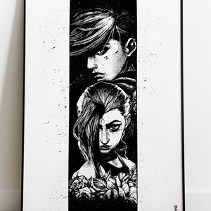 ARCANE, League Of Legend, Print Poster Poster Jinx and Vi, Illustration