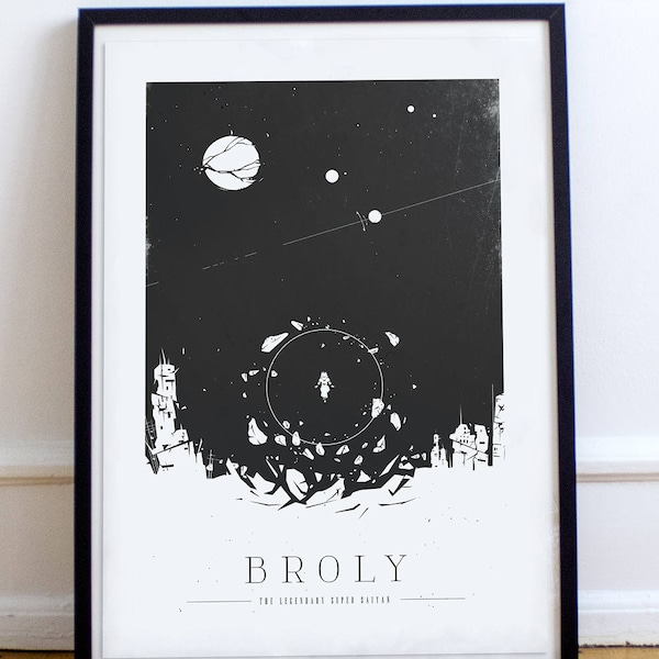 Dragon Ball Z, poster stampa Poster Broly minimalista, illustrazione