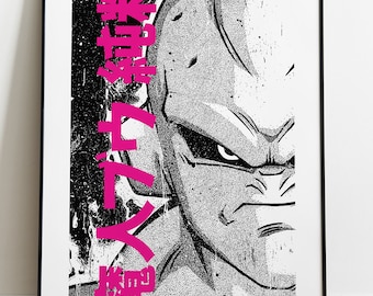 MAJIN BUU, Dragon Ball Z Poster, Fanart Illustration, Digital Print