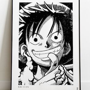 LUFFY, EEN STUK Poster, Fanart illustratie, digitaal printen
