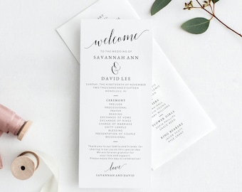 Wedding Program Template, Printable Wedding Program, Wedding Program Printable, Programs For Wedding, Wedding Ceremony Program Template