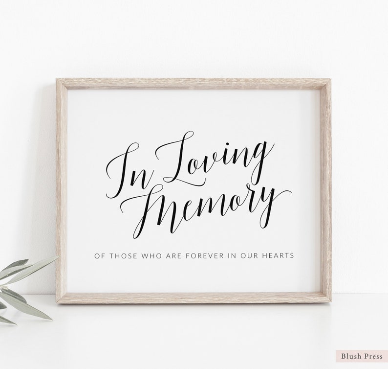 In Loving Memory Wedding Sign Template Printable Memorial | Etsy