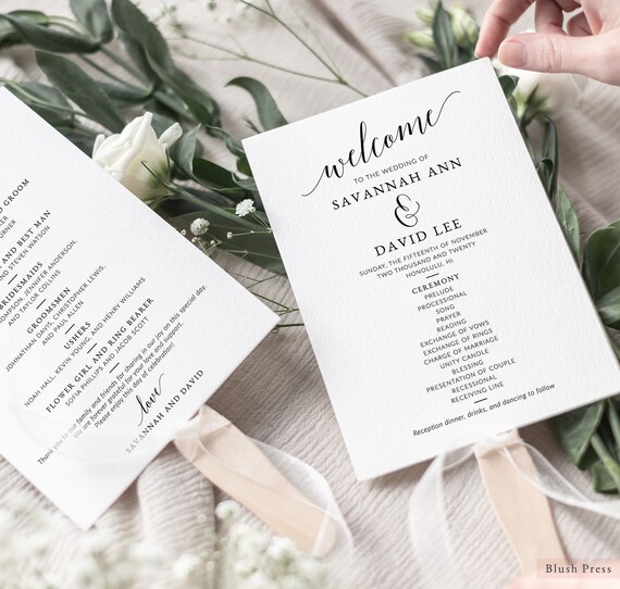 wedding program fan template