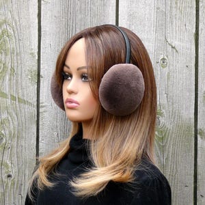 Beige winter earmuffs, Unisex faux fur earmuffs, Eco rabbit fur ear warmers, Fuzzy adjustable earmuffs, Cozy winter Gear, Gift for friend