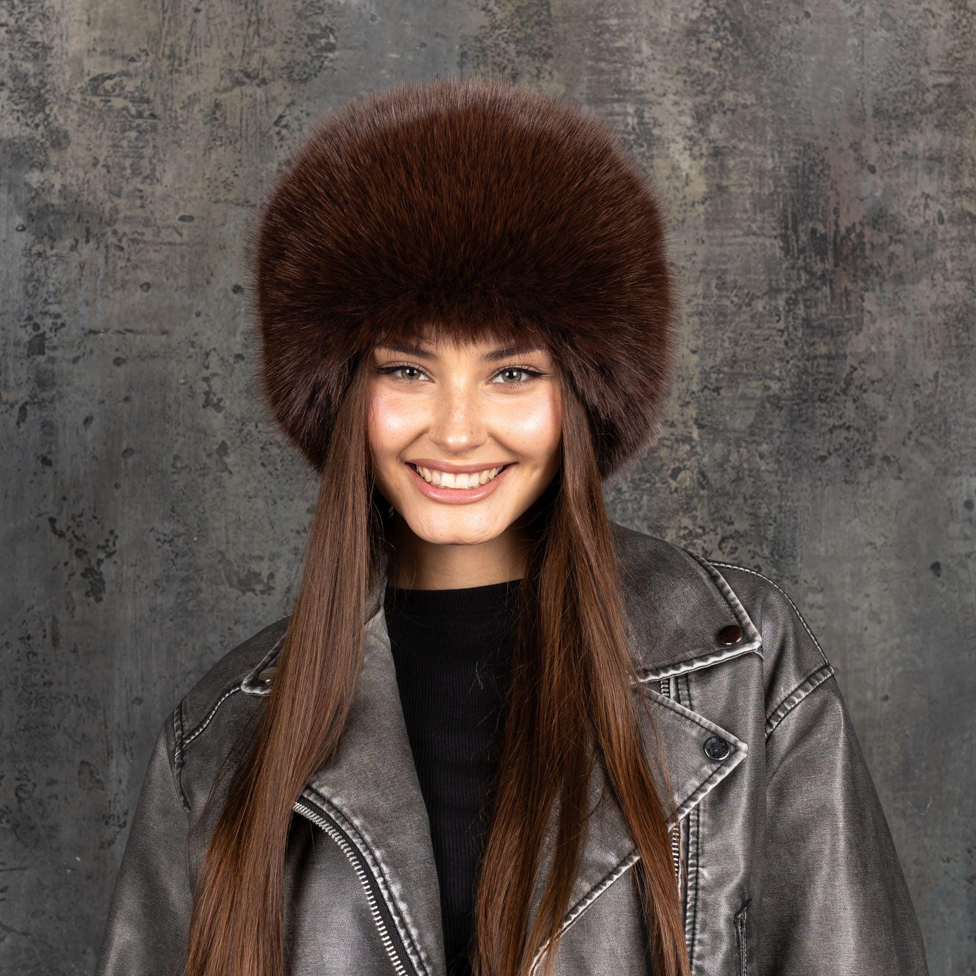 Papakha Kubanka Brown Leather and Fur Winter Hat ? Own a Piece of History – MiYA® Karakul Papakha Hat Step  main image 2
