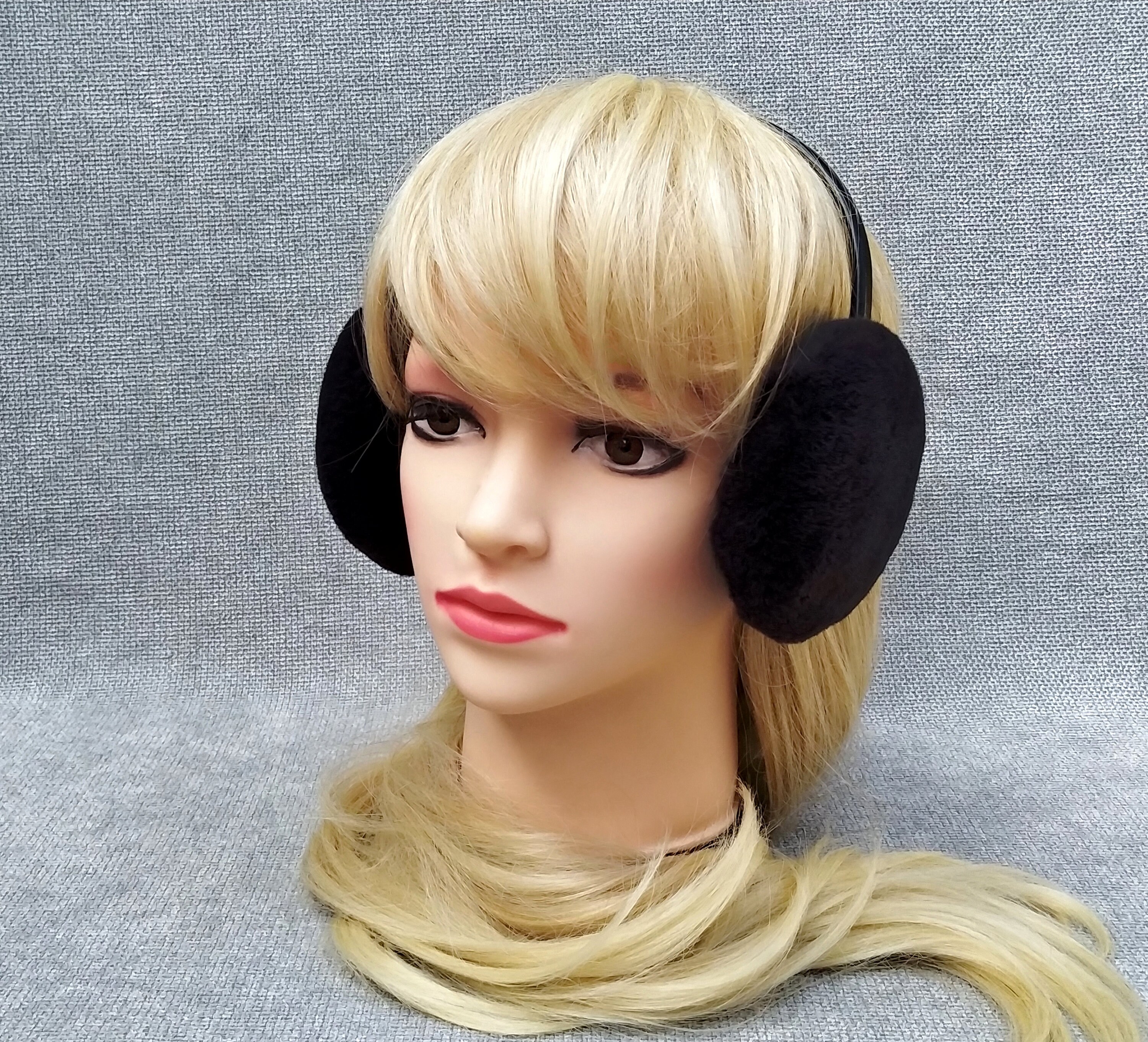 Faux Fur Earmuffs Dark Gray Earmuffs Women's Earmuffs Etsy UK